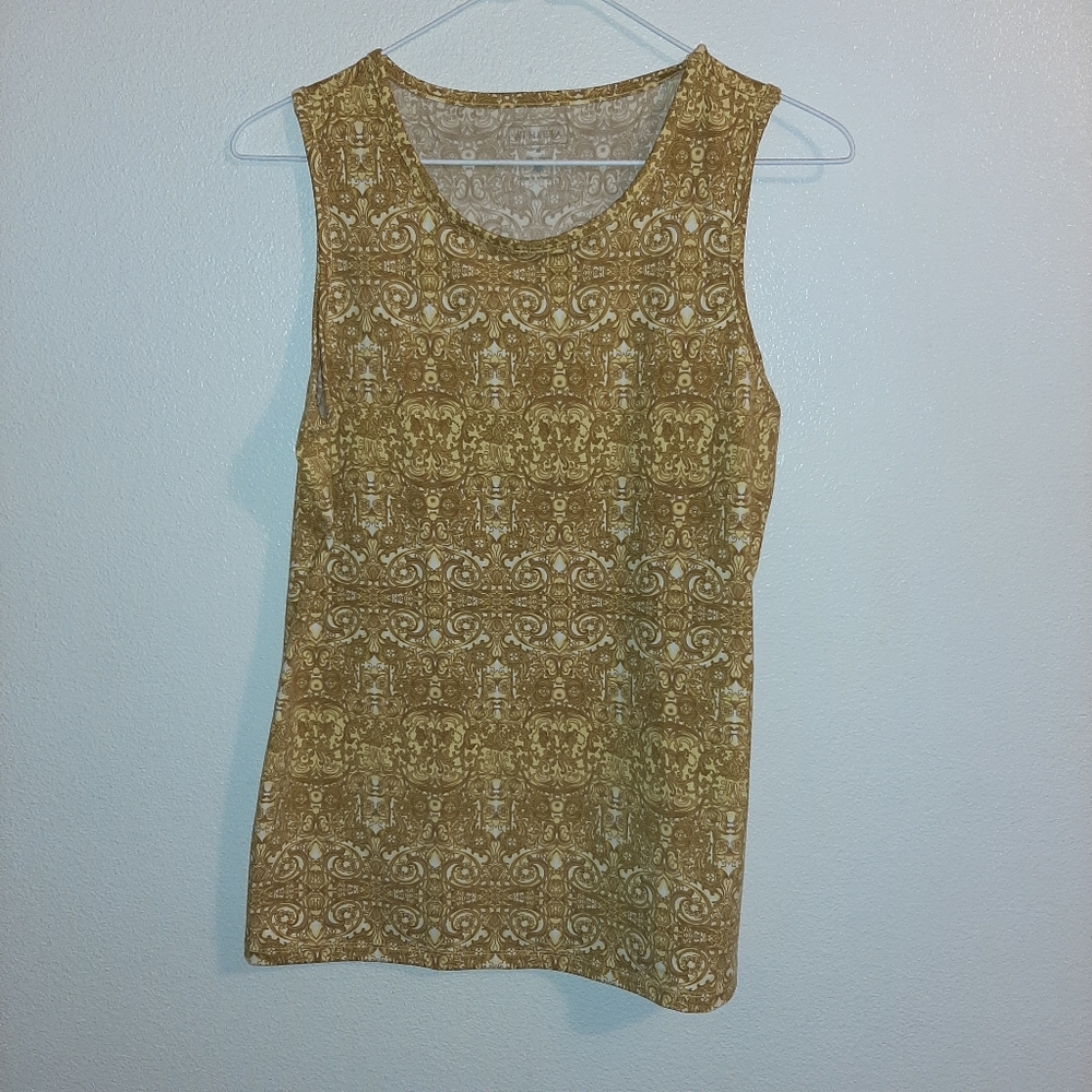 Yellow Print Athleta Tank Size Medium